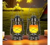 Linterna Vintage Exteriores, 2 Piezas Linternas Decorativa, Farolillos Exterior LED Pilas, Luces de Camping, Lámpara Camping Para Dentro Fuera Terraza Porche