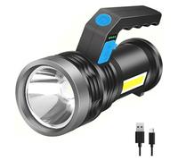 LinternaLinterna eléctrica de modo de espera ultralargo, portátil, recargable por USB, lámpara de trabajo, reflector de largo alcance, batería incorporada, luz de mano, foco con luz lateral COB, linte