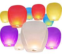 Linternas celestes chinas - Linternas voladoras de papel celestial deseando para un cumpleaños, bodas, cumpleaños, bodas, cumpleaños, monumentos, fiesta (20 unidades coloridas)