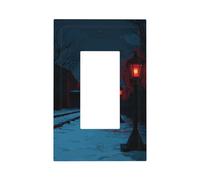 Linternas góticas a lo largo del camino nevado, placa de pared, placa frontal, cubierta de placa frontal, 1 banda, decoración de receptáculo para el hogar, cocina, habitación, decoración de baño