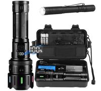 Linternas LED Alta Potencia, 600000 Lúmenes Linterna LED Recargable, Linterna Super Potente Largo Alcance, Linterna Tactica Impermeable, Profesionales Flashlight para Emergencias Camping Regalo