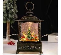 Linternas navideñas con Forma de Bola Nieve, Linterna Musical Colgante 12 Canciones, luz navideña alimentación por USB y Pilas(G,14.5 * 8 * 22CM)