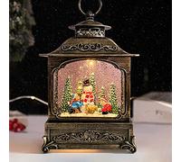 Linternas navideñas con Forma de Bola Nieve, Linterna Musical Colgante 26 Canciones, luz navideña alimentación por USB y Pilas(F,27 * 18 * 8.5CM)