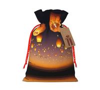 Linternas voladoras chinas, bolsa de regalo de cáñamo, bolsas de Navidad, bolsa de regalo para fiestas de Navidad