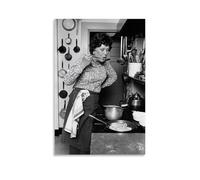 LINTEZHG American TV Chef Julia Child Poster Pintura Decorativa Lienzo Arte de Pared Salón Póster Dormitorio Pintura, Arte de Pared Impresión de Imagen Moderna Decoración de Habitación Familiar 40 x