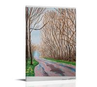 LINTEZHG David Hockney The Arrival of Spring Poster Pintura Decorativa Lienzo Arte de Pared Salón Póster Dormitorio Pintura, Arte de Pared Impresión de Imagen Moderna Decoración de Habitación Familiar