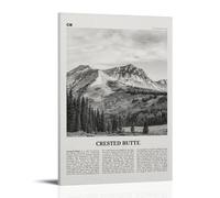 LINTEZHG Póster en blanco y negro con cresta a tope pintura decorativa lienzo arte de pared sala de estar póster dormitorio pintura, arte de pared impresión de imagen moderna decoración de habitación
