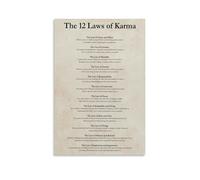 LINTEZHG The 12 Laws of Karma Poster Pintura Decorativa Lienzo Arte de Pared Salón Póster Dormitorio Pintura, Arte de Pared Impresión de Imagen Moderna Decoración de Habitación Familiar 20 x 30