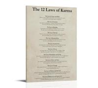 LINTEZHG The 12 Laws of Karma Poster Pintura Decorativa Lienzo Arte de Pared Salón Póster Dormitorio Pintura, Arte de Pared Impresión de Imagen Moderna Decoración de Habitación Familiar 30 x 45 cm (30