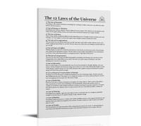 LINTEZHG The 12 Laws of The Universe Póster Pintura Decorativa Lienzo Arte de Pared Salón Póster Dormitorio Pintura, Arte de Pared Impresión de Imagen Moderna Decoración de Habitación Familiar 30 x 45