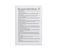 LINTEZHG The 12 Laws of The Universe Póster Pintura Decorativa Lienzo Arte de Pared Salón Póster Dormitorio Pintura, Arte de Pared Impresión de Imagen Moderna Decoración de Habitación Familiar 20 x 30