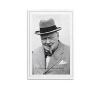 LINTEZHG WINSTON CHURCHILL Póster Firmado Pintura Decorativa Lienzo Arte de Pared Salón Póster Dormitorio Pintura, Arte de Pared Impresión de Imagen Moderna Decoración de Habitación Familiar 40 x 60