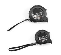 LINTRA 2 Piezas Cinta Metrica, 10m y Flexometro 5 Metros Profesional, Negro Cinta de Medición, con Escala Métrica, para Tareas de Medición en Casa y en Manualidades