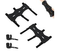 LINTRA 2 Piezas Protector de Brazo para Tiro con Arco, Protector de Antebrazo Tiro-Arco con 2 Dedales, Ajustables Protectores Antebrazo Cuero, para Niños, Adolescentes, Adultos y Principiantes
