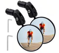 LINTRA 2 Piezas Retrovisor Bicicleta, HD Espejo Retrovisor Bicicleta, Rotación de 360° Espejo Bici Ajustable, Diseño Convexo, Adecuado para Manillares de Bicicleta con un Diámetro Interior de 8-22 mm