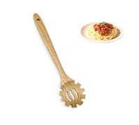 LINTRA Cuchara para Espaguetis, 33 cm Servidor de Pasta, con Dientes Servidor Spaguetis, de Madera Cuchara de Pasta, para Pasta, Ravioles, Cocina