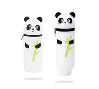 LINTRA Estuche Silicona Escolar, Silicona Estuche para Lapices, Diseño Adorable de Panda Estuche Portalápices, con Cremallera Estuche Boligrafos, para Aula, Hogar, Oficina