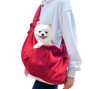 LINTRA Mochila para Perros Pequeños, Poliéster Mochilas para Perros, Carga Máxima 7,5 kg, Burdeos Bandolera para Llevar Perro, con Cierres a Presión, para Actividades al Aire Libre y Paseos