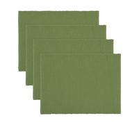 Linum 4 Manteles individuales Uni 35x46 cm Verde musgo