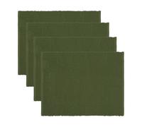 Linum 4 Manteles individuales Uni 35x46 cm Verde oliva oscuro