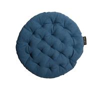 Linum Pepper Cojín Redondo del Asiento Ø37 cm, 100% Algodón, Lavable en la Lavadora, Azul Índigo