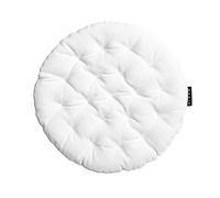 Linum Pepper Cojín Redondo del Asiento Ø37 cm, 100% Algodón, Lavable en la Lavadora, Blanco