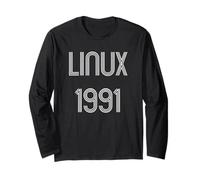 Linux 1991 - Diseño Fresco para Geeks Que aman el Software Libre Manga Larga