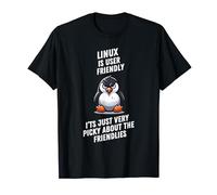Linux es fácil de usar Humorístico Divertido Pingüino Nerd Tech Broma Camiseta