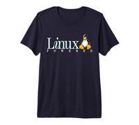 Linux Os Camiseta Powered by Linux Penguin tee-Shirt Camiseta Premium