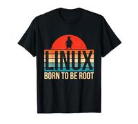 Linux Retro Born To Be Root Lema para Informática Camiseta