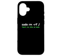 Linux Sudo RM RF Programador, Ingeniero, Código Abierto Divertido Carcasa para iPhone 16