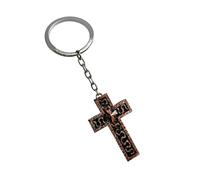 Linvimia Llavero con cruces de estilos retro que se abre para almacenar artículos pequeños para regalos y uso diario elaborado con llavero de aleación a