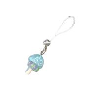 Linvimia Llavero de resina con cordón para teléfono, pequeño helado brillante, decoraciones de medusas estrelladas, adecuado para regalo de mejor amigo
