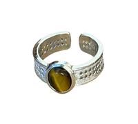 Linvimia Prácticos anillos de apertura Anillos de dedo geométricos de piedra vintage Textura de aleación Adecuado para entusiastas de Presente Elegante ajustable
