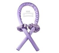 LinvMe Rulo banda para el pelo sin calor, rizador largo para rizos, banda suave rizador rizador para el cabello (morado)
