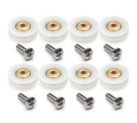 Linwnil 8 piezas V cobre ranurado 19mm diámetro de la rueda de ducha puerta rodillo corredor