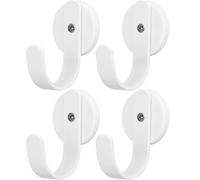 Linwnil Colgador magnético para corona, gancho para colgar coronas, gancho para puerta delantera de metal para decoraciones de Navidad (blanco, 4 piezas)