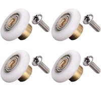 Linwnil Juego de 4 ruedas de acero inoxidable de 19 mm de diámetro para puerta de ducha, color blanco, 19 mm x 5 mm (acero inoxidable, 4 unidades)