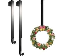 Linwnil Paquete de 2 perchas para coronas, longitud ajustable de 14 a 26 pulgadas, gancho para soporte de coronas, 20 libras, resistente para puerta delantera, para Navidad, Pascua, decoraciones de Ha