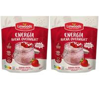 Linwoods Avena Overnight Energia Fresa, Sin Gluten, con Semillas de Chía y Quinoa, Mezcla para Desayuno, 2 x 300g