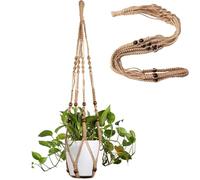 LINXIU Colgador de macramé para plantas, estilo bohemio, para interiores, cestas colgantes de pared, soporte para macetas con cuentas para decoración de 35 pulgadas