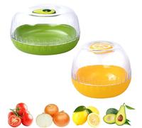 LINXIU Recipientes de almacenamiento reutilizables para frutas y verduras, caja de refrigerador, cuencos de almacenamiento en forma de limón, soporte para ahorro de aguacate, paquete de 2