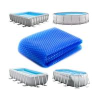 Linxor - Cobertor Solar Redondo, Ovalado, Cuadrado o Rectangular para Piscinas intex u Otras - 180 micras - Azul - Varias Medidas Disponibles