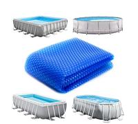 Linxor - Cobertor Solar Redondo, Ovalado, Cuadrado o Rectangular para Piscinas intex u Otras - 180 micras - Azul - Varias Medidas Disponibles