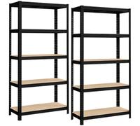 Linxor - Lote de 2 estanterías de Almacenamiento y organización, 5 Niveles - Metal - 180 × 90 × 40 cm - Capacidad máxima de Carga de 875 kg