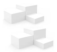 LINYAPRY 6 elevadores de buffet, elevadores de alimentos para mesa de buffet con fondos huecos, cubo acrílico blanco de tamaño pequeño, soporte elevador para exhibición de joyas coleccionables, 6 x 7