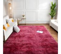 linyingdian Alfombra rectángulo Shaggy para Salón habitación de los Niños Dormitorio - Alfombra Antideslizante Muy Suave, Lavable, Tie-Dye, al Aire Libre Interior. (Vino, 80x160cm)