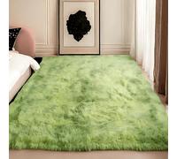 linyingdian Alfombra rectángulo Shaggy para Salón habitación de los Niños Dormitorio - Alfombra Antideslizante Muy Suave, Lavable, Tie-Dye, al Aire Libre Interior. (Verde, 80x160cm)