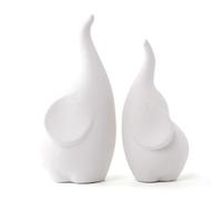 LINYTHER Figuras de elefante de cerámica con tronco, par de estatuas de elefantes amorosos, figuras pequeñas, escultura africana para decoración del hogar, regalos de elefantes de San Valentín para