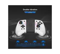 LinYuvo Wireless Gamepad for Replacement with Colorful Lights Six-Axis Gyro Back Button Wake- Feature White